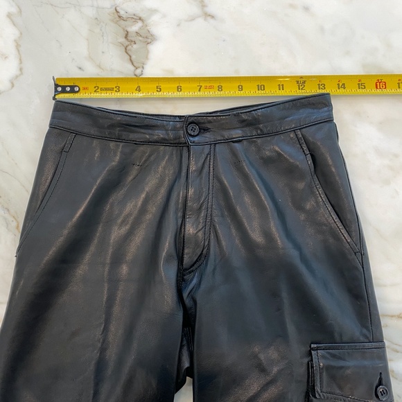 REM GARSON BLACK LEATHER CARGO PANTS SIZE US 2 - Picture 8 of 15